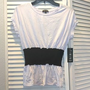 Timing white t shirt with scrunched waist